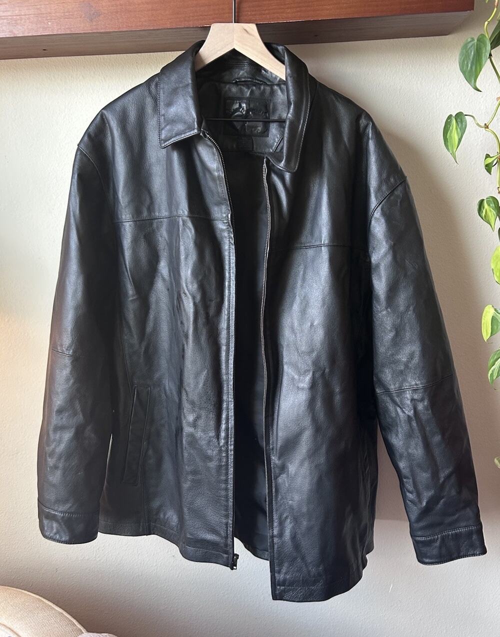 Saddlebred Genuine Black Leather Jacket men’s XXL- Classic Zip Front